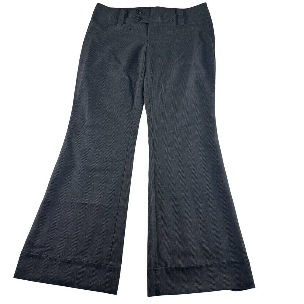 Spacegirlz Womens Size‎ 16 Dress Pants Wide Leg Gray Plaid Stretch Mid Rise